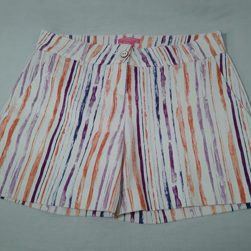 Isaac Mizrahi Purple & Orange Striped Shorts - Size 8